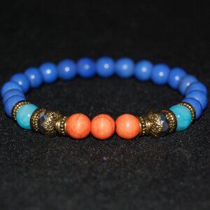 Gemstone Bracelet,Stone Beads Bracelet,Multicolor Stone Beaded Bracelet